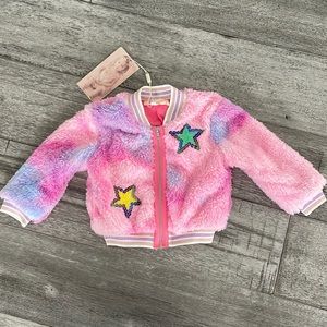 NEW! Tie Dye Faux Fur Bomber Jacket